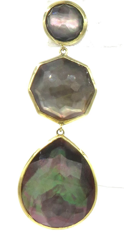 Pendientes colgantes Ippolita de oro amarillo de 18k con madreperla tallada Foto 3 de 4