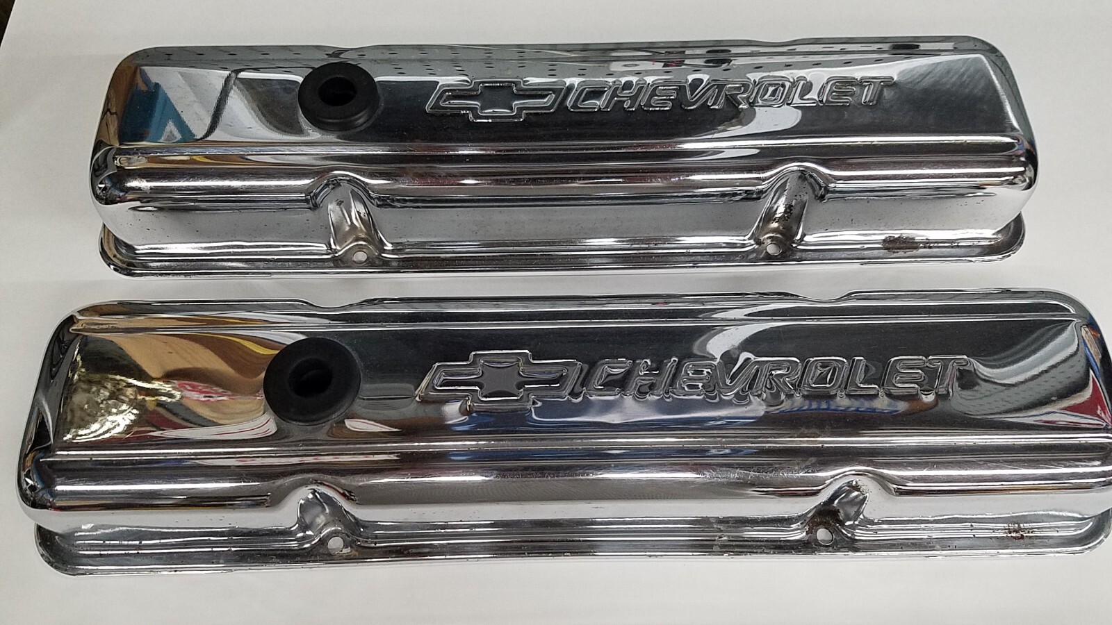 CHEVROLET SMALL BLOCK CHEVY POWER VALVE COVERS CHROME eBay