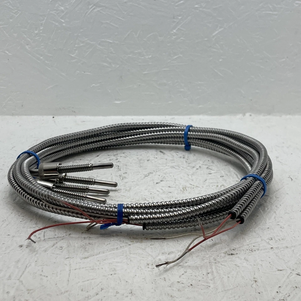 (Qty. 4) 90 Degree Bent Thermocouple Spring Loaded and RTD Sensor w/4' Cable - Image 3 of 3