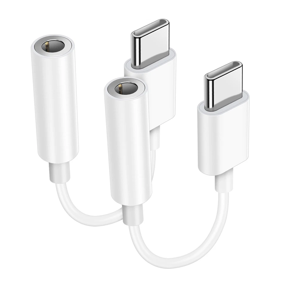 (2件装)USB C型至3.5毫米母头耳机插孔适配器适用于Galaxy S23+ Ultra — 第 2/4 张图片