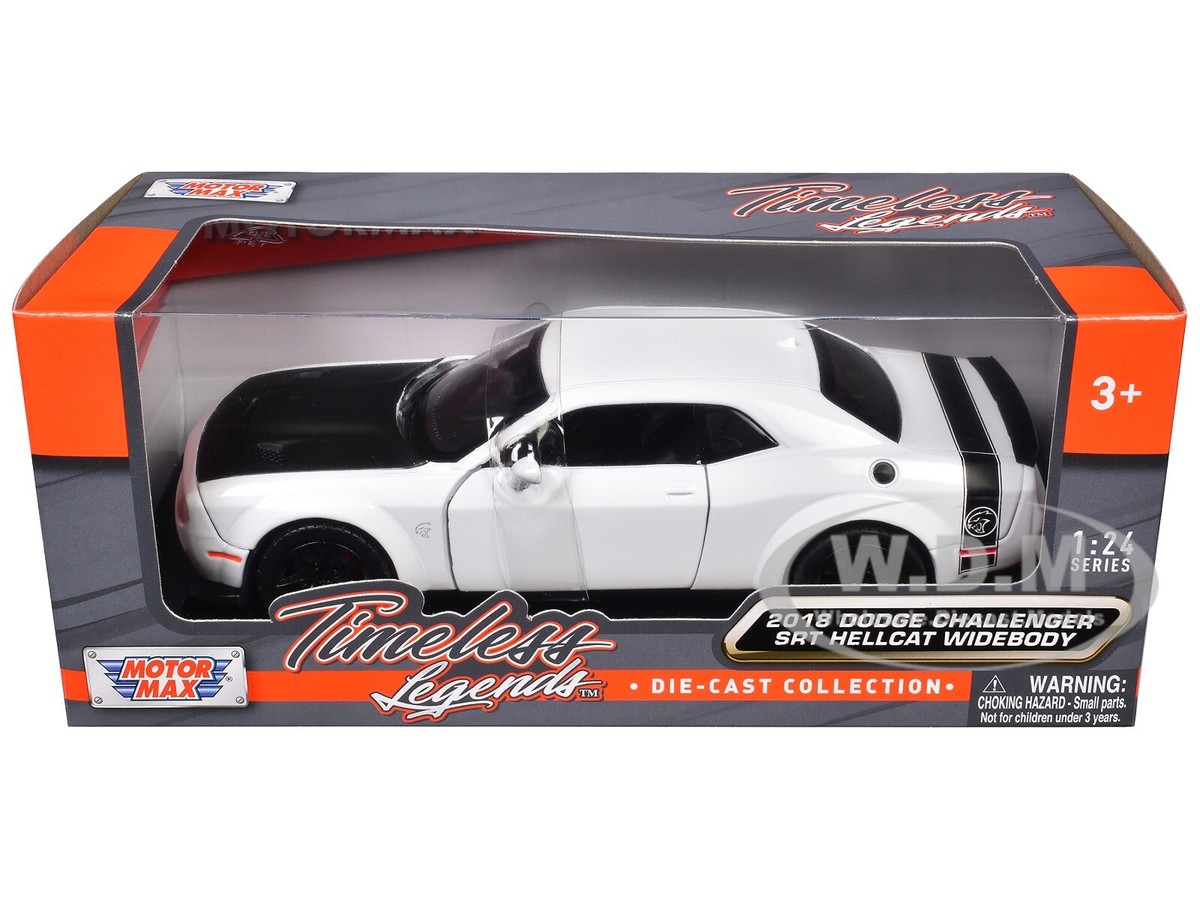 2018 DODGE CHALLENGER SRT HELLCAT WHITE 1/24 DIECAST MODEL CAR