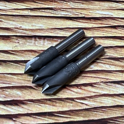 APT Countersinks 1/4  - 82°- 3/16  Shank HSS Countersink 3-pcs Lot (Loc:1B2)
