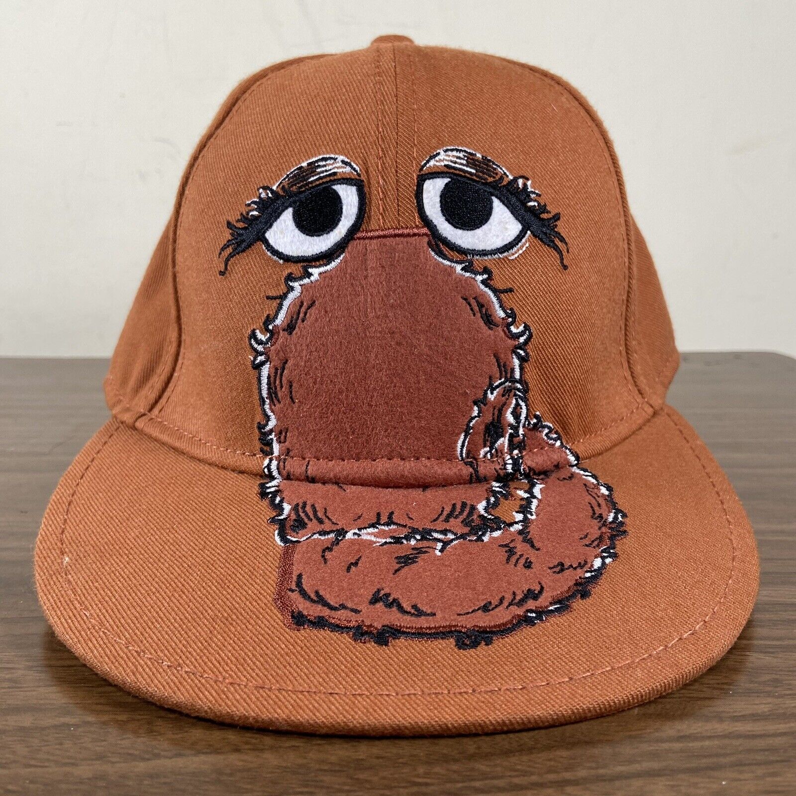 Vintage Hat Mens 7 1/4 Brown Mr. Snuffleupagus Logo Sesame Street Baseball Cap