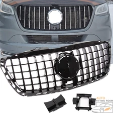 Black GT Style Grill Front Bumper Grille Fit Mercedes Sprinter W907 W910 2018+