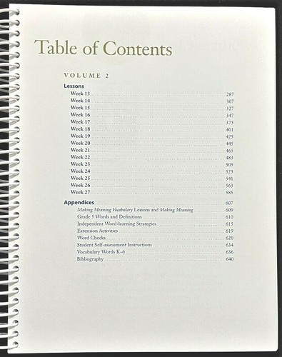 5th -Making Meaning VOCABULARY TEACHER'S MANUAL (Vol 2 only) (2009, 2nd Edition) - Imagen 3 de 11