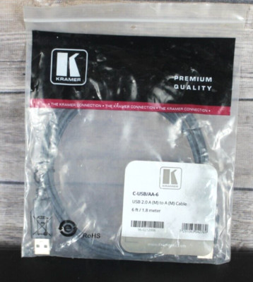Kramer C-USB/AA-6 USB 2.0 A (M) to A (M) Cable New in Package 6 ft. (1.8 meter)