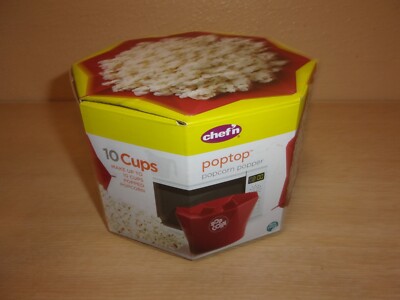 NEW IN ORIGINAL BOX  CHEF'N POP POPCORN POPPER RED MAKES UP TO 10 CUPS