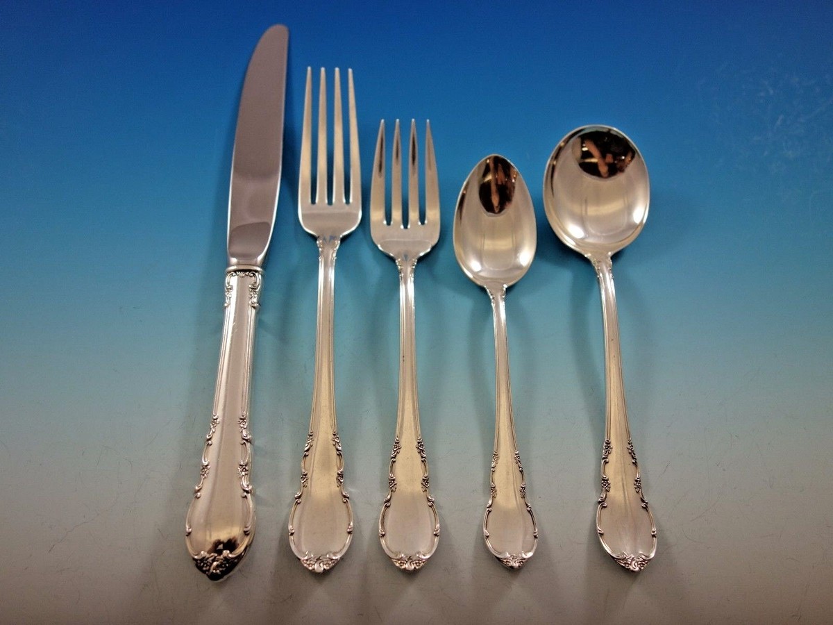 Modern Victorian by Lunt Sterling Silver Flatware Set for 12
