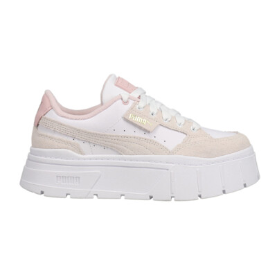 Puma Mayze Stack Terry Platform  Womens White Sneakers Casual Shoes 39210103