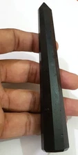 Black Tourmaline Healing Obelisk Wand Reiki Aura Energy Wand 5 Inches Protection