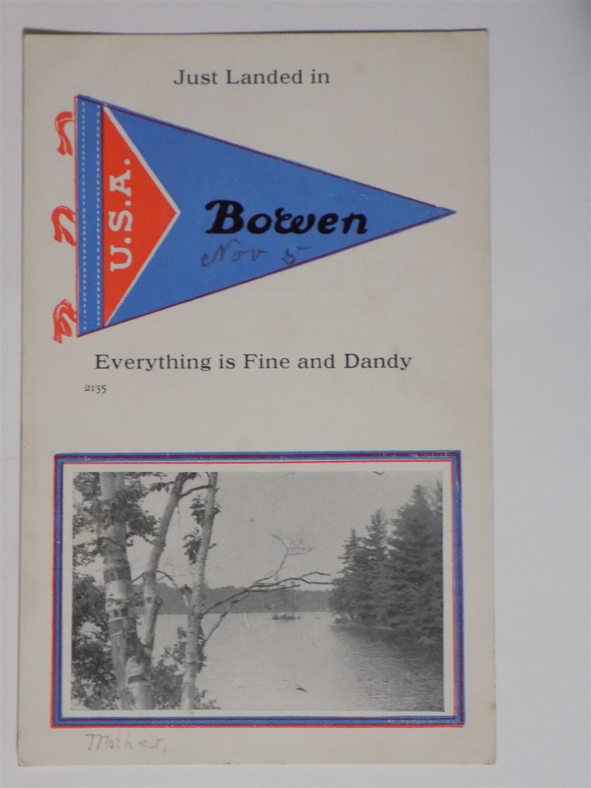 Bowen, Illinois IL Just Landed Pennant 1910s L723 eBay