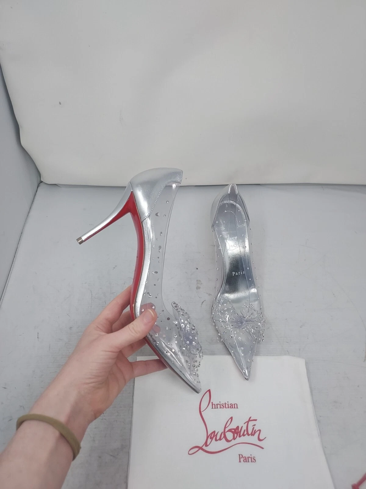 Christian Louboutin — Christian Louboutin Jelly Strass Bow Wedding Crystal PVC Pump EU 39.5 US 9.5 NEW