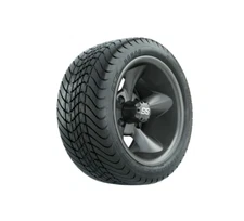 Set of 4 GTW 12" Matte Gray Golf Cart Wheels on 18" Mamba Street Tires