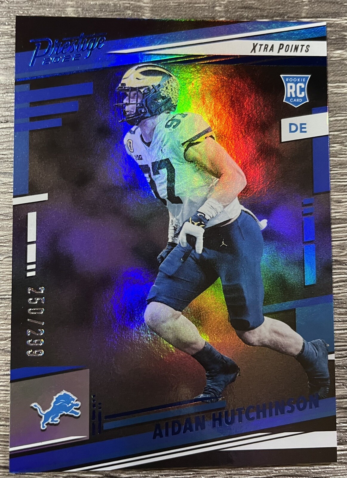 2022 Prestige Football Rookies Premium Blue #312 Aidan Hutchinson /299