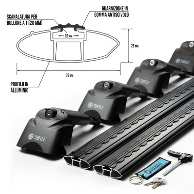 Barres De Toit Transversales Pour Jeep Compass 2017+ - TURTLE - Amovibles - Neuves