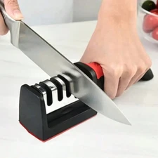 4-Stage Kitchen Knife Sharpener: Tungsten, Diamond, & Ceramic Sharpening Tool