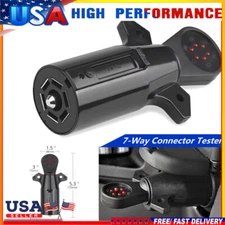 7-Way Car Truck Blade Wiring Circuit Tester Trailer LED Connector Plug Pin Round