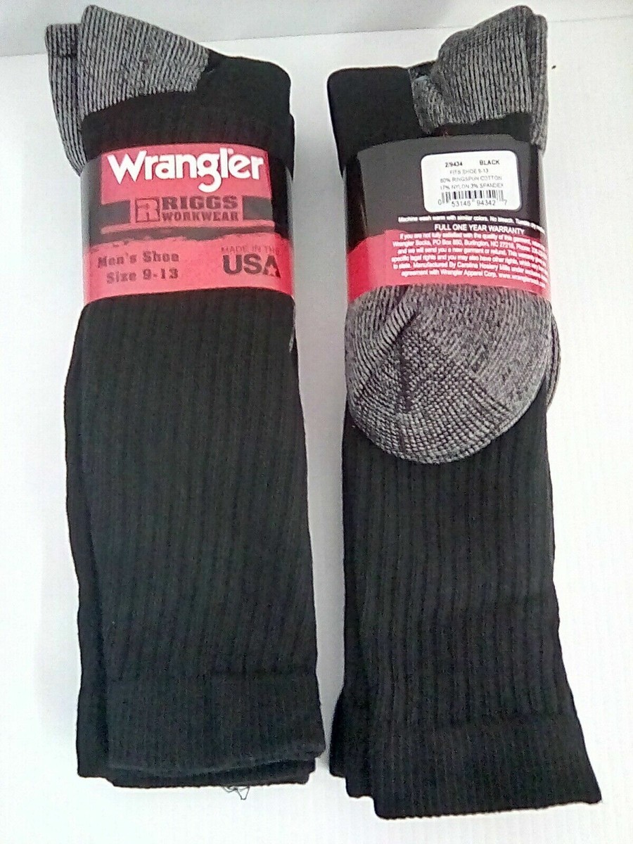 グッチ Wrangler Riggs Workwear OTC Cotton Work Boot Socks, Black, Large
