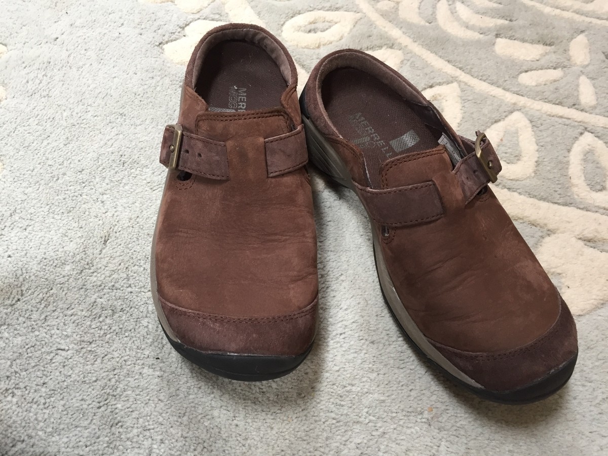 Merrell Brown Slip On Clogs Shoes Leather 6 Nice | eBay