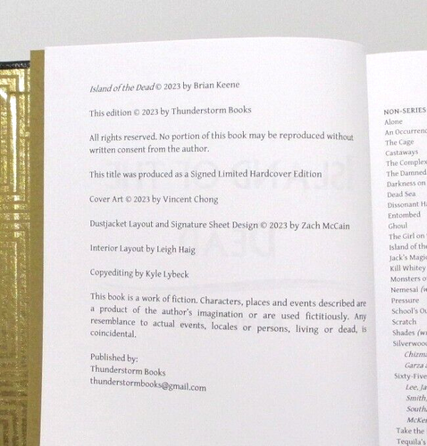 Brian Keene INSEL DER TOTEN signiert limitiert HCDJ Gewitter Bücher Verlag Kopie - Bild 7 von 8