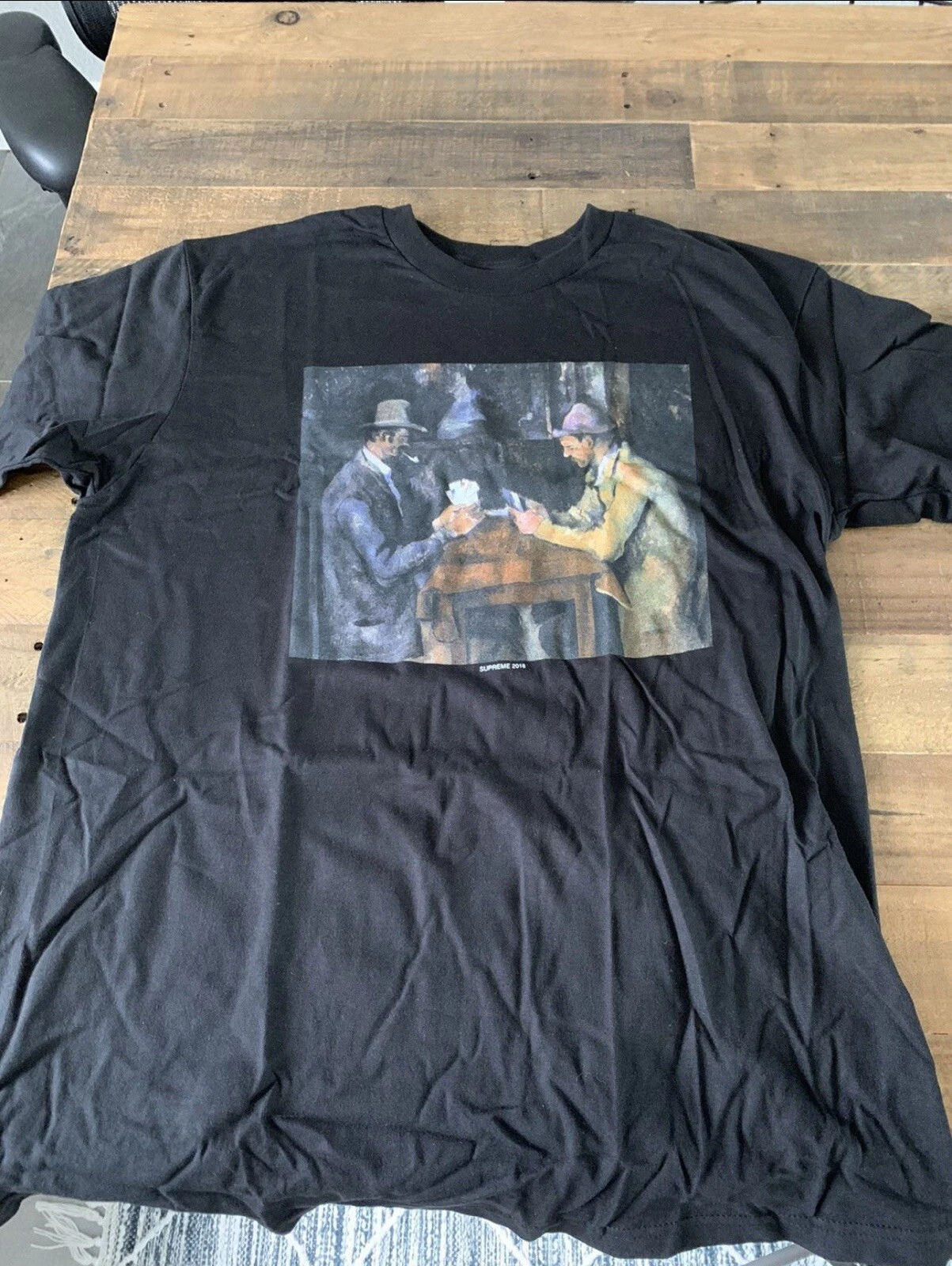 T shirt cartes suprêmes noir 2018 joueurs par Paul Cézan Large
