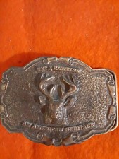 NEW 1977 SPORTSMAN GUIDE "DEER HUNTING AN AMERICAN HERTIAGE" BELT BUCKLE