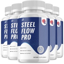 (5 Pack) Steel Flow Pro Prostate Supplement for Men - SteelFlowPro Energy Pills