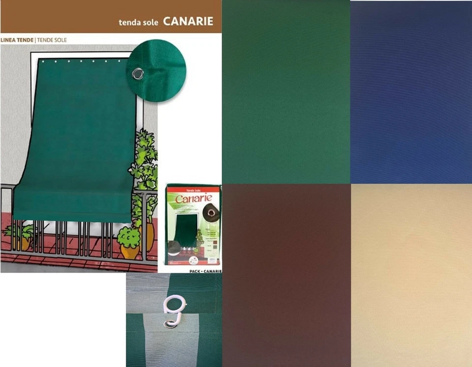 TENDA DA SOLE con ANELLI 145x250 145x300TINTA UNITA PORTA esterno IDROREPELLENTE