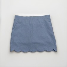 Girls Vineyard Vines Blue Seersucker Scalloped Skort Large