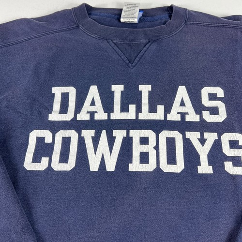Y2K Reebok NFL Dallas Cowboys Football Sweatshirt Medium Blue Faded Crewneck - Picture 6 of 16