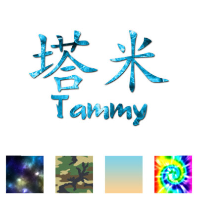 Chinese Symbol Tammy Name - Decal Sticker - Multiple Patterns & Sizes - ebn2131