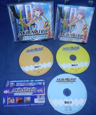 Akiba's Trip 1 & 2 Sound Strip, 3 CDs-LN, JAPAN Game Music, w/ Obi Strip, Manual
