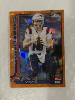 2025 Topps Chrome Sapphire Drake Maye Rookie /25 Serial Numbered Patriots #207