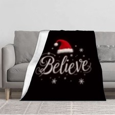 Cozy Flannel Blanket with Festive Santa Hat Design - Soft Warm
