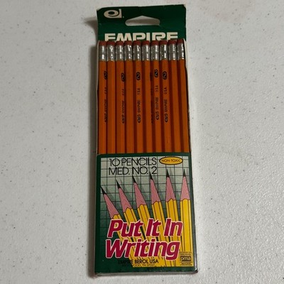 Vintage Empire Berol USA Put It In Writing 10 Pencils Medium No 2 Yellow New Box