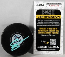 EELI TOLVANEN SIGNED SEATTLE KRAKEN PUCK NHL STAR RARE AUTOGRAPHED +JSA COA