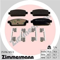 Zimmermann Bremsbelagsatz, Scheibenbremse Hinterachse U.A. FüR Opel, Vauxhall