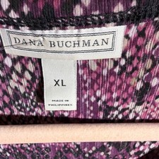 Dana Buchman Purple Animal Print Knit T-shirt Dress Knee Long Sleeve Xl