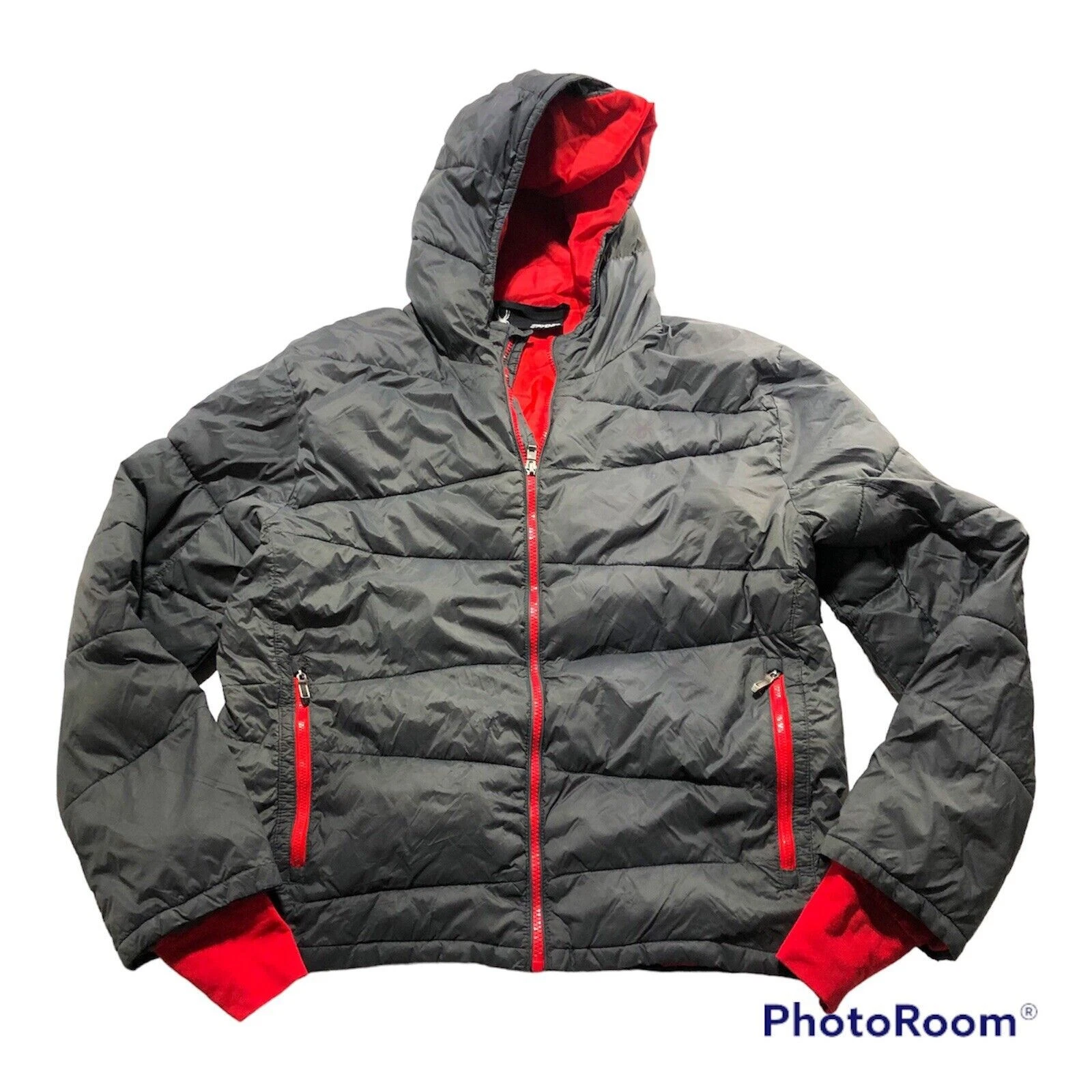 SPYDER Mens Size XL Puffer Down Zippered Pockets Performance Jacket with Hood
