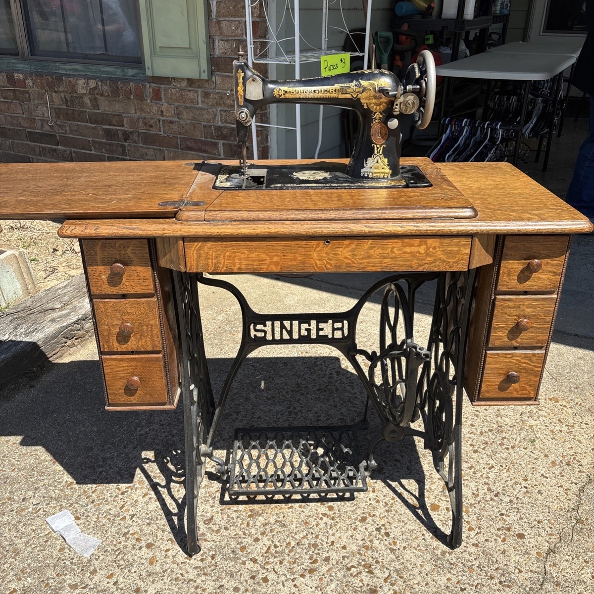 Antique Singer Mfg. Sewing Machine/Table G series. 1910 | eBay