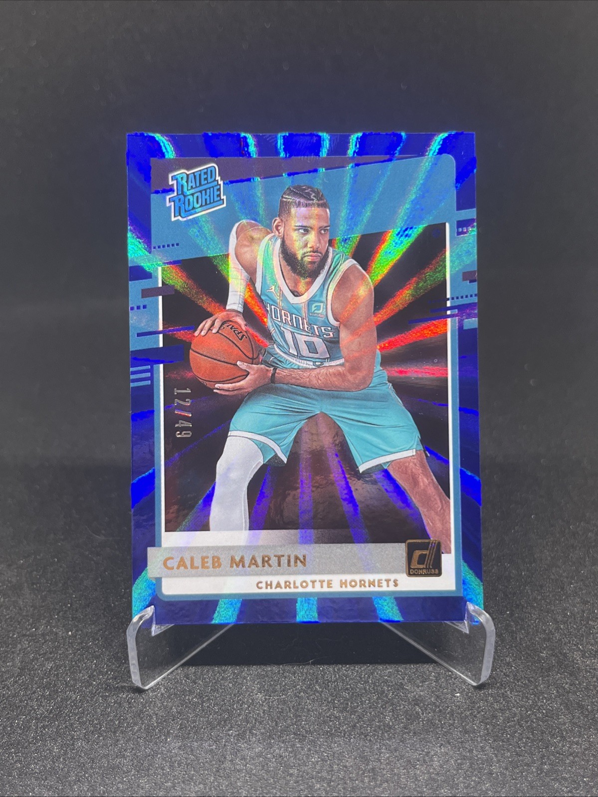 2020-21 Panini Donruss Rated Rookies Blue Laser /49 Caleb Martin #212 Rookie RC