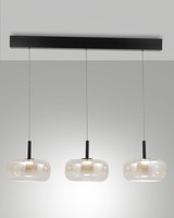 LED Pendelleuchte Schwarz Glas L:87 Cm 2700/3000/4000 K HäNgelampe KüChe
