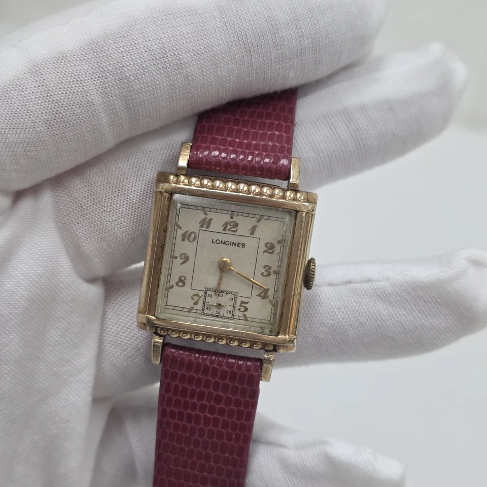 Reloj Longines Vintage Estuche Elegante Hombre Manual Cal. Placa de oro suiza 10L 15J de 10k Foto 2 de 4