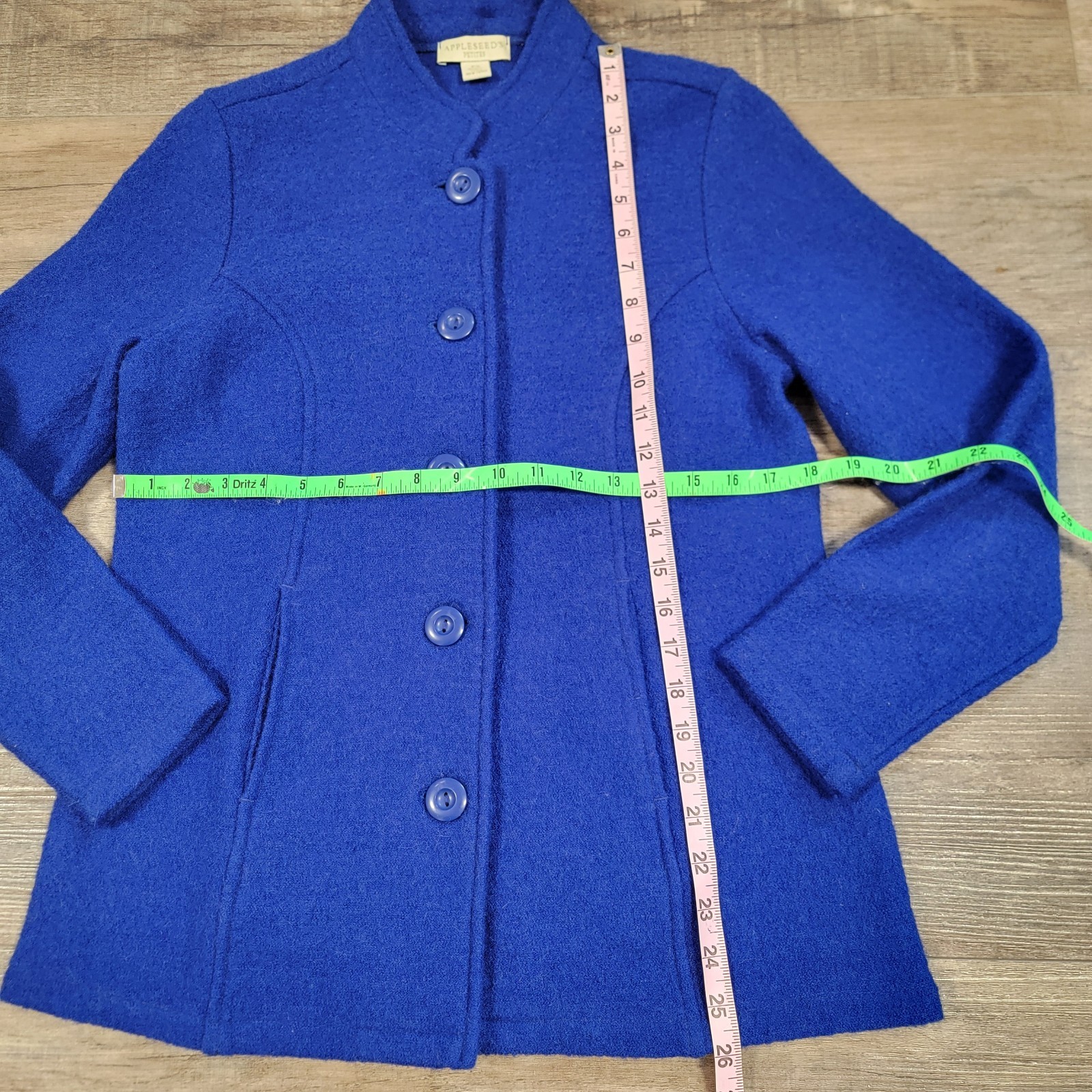 Appleseeds PS Wool Button Front Jacket Royal Blue… - image 6