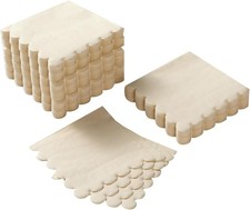 New 100-Pack Scalloped Cocktail Napkins 5x5  2-Ply Disposable Party Wedding Whit