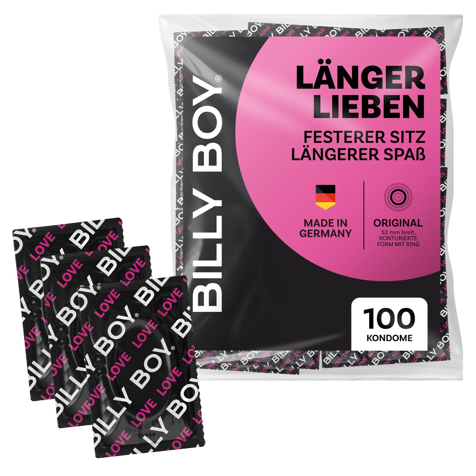 BILLY BOY Kondome Länger Lieben 100er 52 mm Kondome für ein längeres und