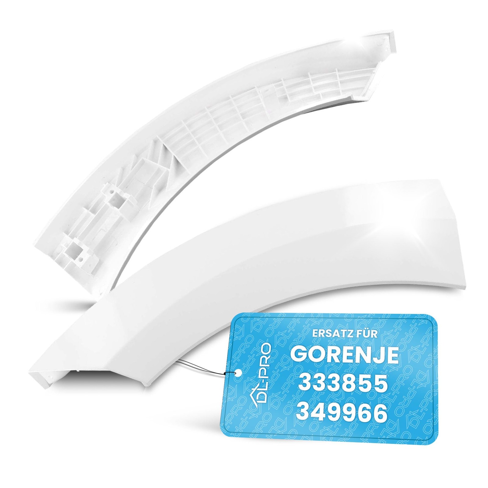 Poignée de porte durable en polymère blanc haute résistance pour Gorenje 349966
