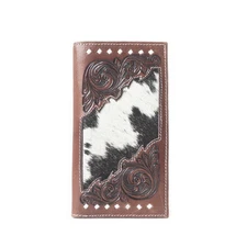 Myra Bag Black hoof Hand tooled Hair on Wallet in Midnight Smoke