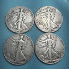 Lot of 4 Walking Liberty Half $$ 90% VF Silver 1941,43,46,47 1943 DDO Die error