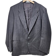 Yves Saint Laurent Sport Coat Mens 42R Gray Pinstripe Pure Wool Blazer France